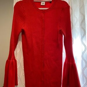 CAbi red cardigan with bell sleeves, Size L
